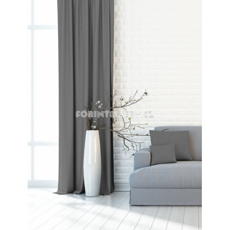 Hotové závěsy Blackout šedý 145 x 150cm + kroužky