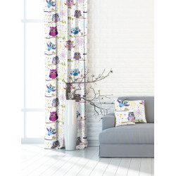 Zatemňovací závěsy Blackout Sova růžová 145x170 s kroužky