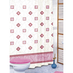 Koupelnové závěsy růžové čtverce