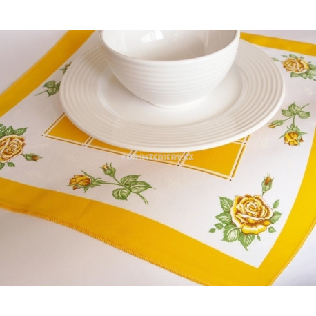 Prostírka Růže žlutá 40x40cm