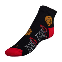 Ponožky nízké Basketbal černá, červená