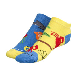 Ponožky nízké Pláž žlutá, modrá