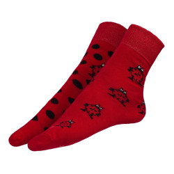 Ponožky Berušky červená, černá