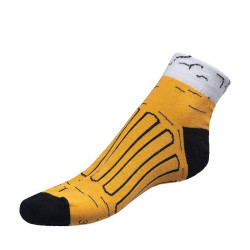 Ponožky nízké Pivo 14 žlutá,černá,bílá
