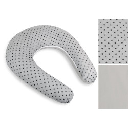 Povlak na kojicí polštář na zip malé hvězdičky - šedá, bílá