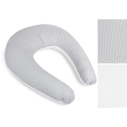 Povlak na kojicí polštář na zip kostička - šedá, bílá
