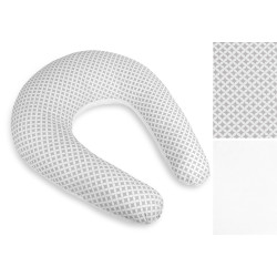 Povlak na kojicí polštář na zip kosočtverce - šedá, bílá