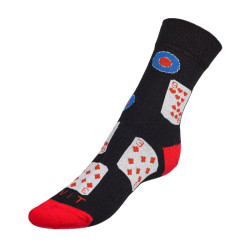 Ponožky Karty černá, červená