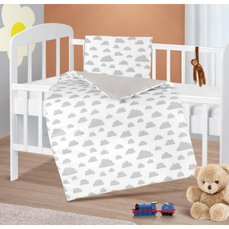 Peřinka a polštářek pro kojence Šedá,Bílá