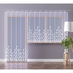 Hotová záclona Emilia bílá - komplet s balkonovým oknem