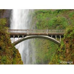 Fototapeta vliesová most u vodopádu 330 x 255 cm AG Design FTN XXL 0476