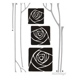 Samolepky na zeď růže v rámečku 65 x 85 cm AG Design FL 0478